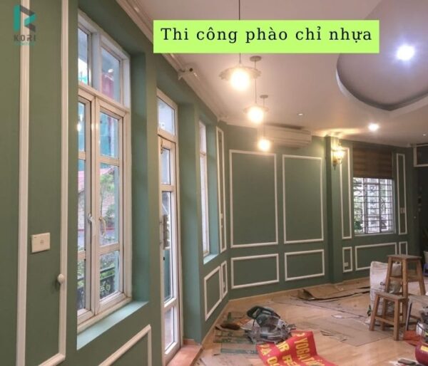 cách thi công phào chỉ nhựa
