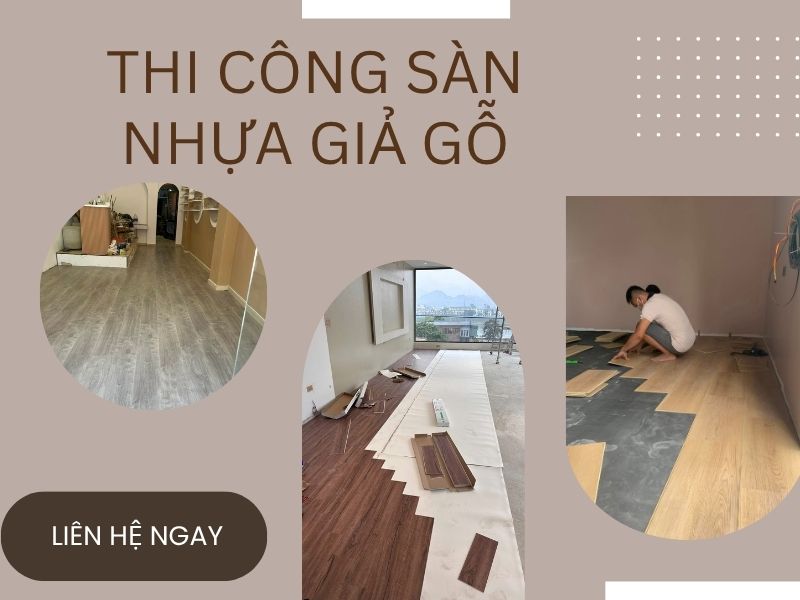 thi công sàn nhựa dán keo giá rẻ
