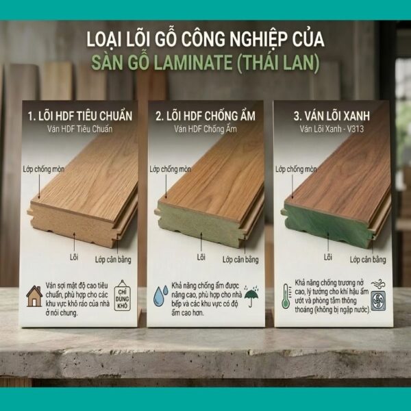 Các loại cốt ván sàn gỗ công nghiệp Thái Lan