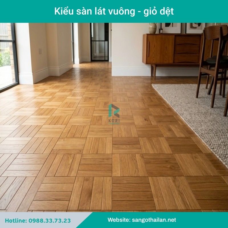 Kiểu sàn lát vuông - giỏ dẹt